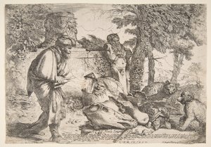 Diogenes becsületes embert keres, kb. 1645-47. alkotó: Giovanni Benedetto Castiglione