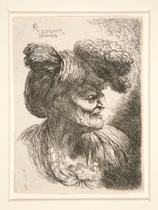 Jobbra néző ábra, a Small Studies of Heads sorozatból alkotó: Giovanni Benedetto Castiglione