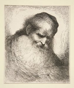 Elölfelé szakállas öregember (a nagy keleti fejek sorozatból) alkotó: Giovanni Benedetto Castiglione