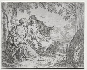Pihenjen az egyiptomi repülésen alkotó: Giovanni Benedetto Castiglione