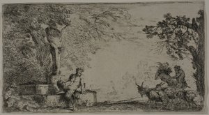 Szatír egy Herm alatt pihen alkotó: Giovanni Benedetto Castiglione