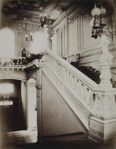 A Sztroganov-palota Szentpéterváron. Nagy lépcsőház alsó előcsarnokkal, 1860-as évek