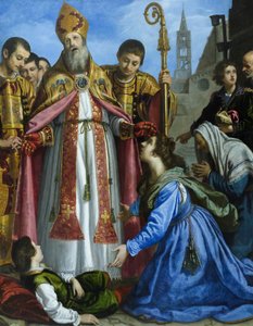 Szent Zenobius feléleszt egy halott fiút, valószínűleg 1610-20 körül (olaj, vászon)