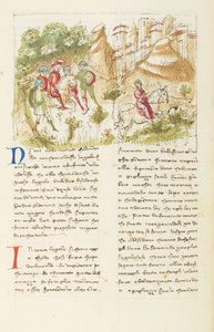 Dekameron, A római vidék; Agnolella menekül a rablók elől, Ötödik nap, 3. novella. alkotó: Giovanni Boccaccio