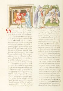 Dekameron, Liaison dangereuse Salabaetto et Jancofiore se baignant, nyolcadik nap, 10. novella. alkotó: Giovanni Boccaccio