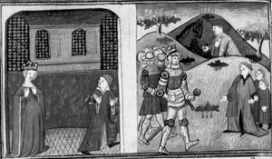 Dekameron, A francia király felesége megvádolja Antwerpen grófját; a gróf kibékül a királlyal. Második nap, 8. novella alkotó: Giovanni Boccaccio