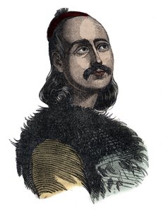 Markos Botsaris (Marco Botzaris) tábornok és az 1788-1823-as görög szabadságharc hőse - Giovanni Boggi metszet alkotó: Giovanni Boggi