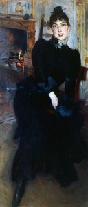 Alaide Banti a kandallónál (olaj a panelen) alkotó: Giovanni Boldini