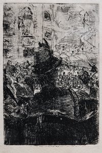 A párizsi Operában, 1880 körül (csíkos papíron) alkotó: Giovanni Boldini
