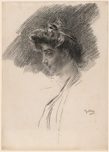 Fiatal nő mellszobra profilból alkotó: Giovanni Boldini