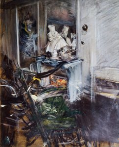 Bernini bíboros a festőszobában, Giovanni Boldini (1842-1931), olaj, vászon, 53x46 cm alkotó: Giovanni Boldini