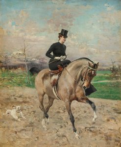 Lovasnő. Alice Régnault lóháton, 1878.
