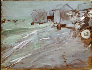 Giovanni Boldini (1842-1931) Ostend Beach festménye Dim. 27x35 cm Bologna, magángyűjtemény alkotó: Giovanni Boldini