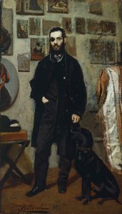 Giuseppe Abbati portréja, Giovanni Boldini (1842-1931), olajtábla, 87,5x22 cm alkotó: Giovanni Boldini