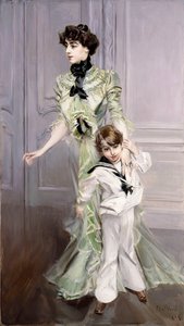 Madame Hugo és fia portréja, 1924 alkotó: Giovanni Boldini