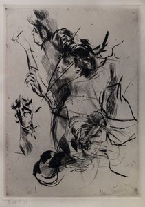Fiatal nő portréja figurákkal alkotó: Giovanni Boldini