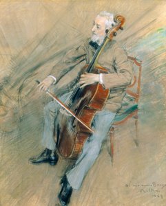 Gaetano Braga csellóművész portréja alkotó: Giovanni Boldini