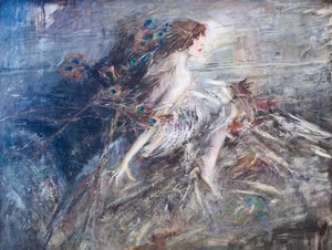 Casati márkiné portréja pávatollas alkotó: Giovanni Boldini