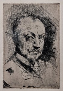 Önarckép, 1890 körül (szárazhús, rulett és rézkarc papíron) alkotó: Giovanni Boldini