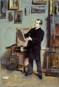 Giovanni Boldini önarcképe egy képet nézve, kb. 1865, Giovanni Boldini (1842-1931), olaj, vászon, 32x22,5 cm. alkotó: Giovanni Boldini