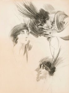 Három tanulmány Dora di Rudinì Labouchère portréjához. alkotó: Giovanni Boldini