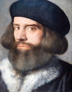 Egy szakállas férfi feje, 1537. alkotó: Giovanni Buonconsiglio