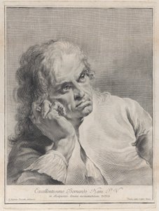 Töprengő férfi, fejét a kezére támasztva, 1743. alkotó: Giovanni Cattini