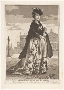 A velencei hölgy La Dame Venitienne en habit de masque (cím a tárgyon) Változatos portrék (sorozat címe) alkotó: Giovanni David