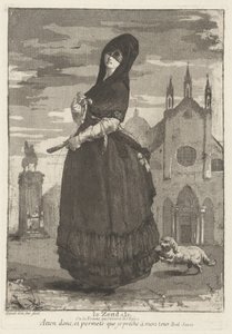 Le Zendale (Csuklyás nő, avagy a templomból visszatérő nő) alkotó: Giovanni David