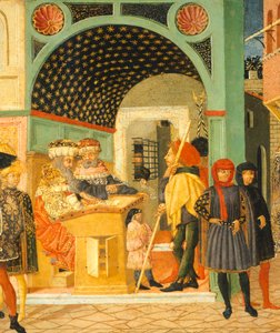 Susanne történetei, 1450 körül, Giovanni di Ser Giovanni, Lo Scheggia (1406-1486) festett ládájának jobb oldala, tempera a táblán, Részlet