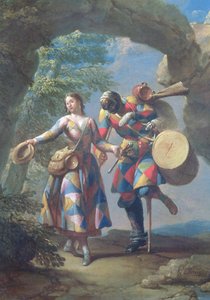 A háborúból visszatérő harlekin, 1742 körül