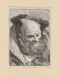 Szakállas öregember, a Raccolta di Teste-ből (Fejgyűjtemény) alkotó: Giovanni Domenico Tiepolo