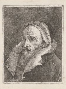 Sapkás, szakállas öregember, a Raccolta di Teste (Fejgyűjtemény) című műből alkotó: Giovanni Domenico Tiepolo