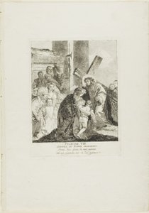 Krisztus vigasztalja a síró asszonyokat, nyolcadik lemez a Keresztút stációiból alkotó: Giovanni Domenico Tiepolo