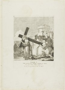 Krisztusnak segít Cirenei Simon, ötödik lemez a Keresztút stációiból alkotó: Giovanni Domenico Tiepolo