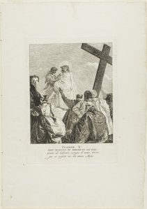 Krisztus levetkőzik ruháitól, tizedik lemez a Keresztút stációiból alkotó: Giovanni Domenico Tiepolo
