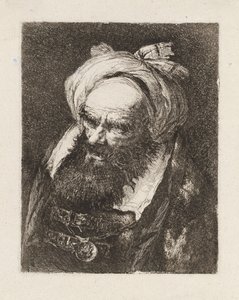 Turbános idős férfi, a Raccolta di Teste (Fejgyűjtemény) című sorozatból alkotó: Giovanni Domenico Tiepolo