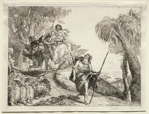 Repülés Egyiptomba: A Szent Család és a juhnyáj alkotó: Giovanni Domenico Tiepolo