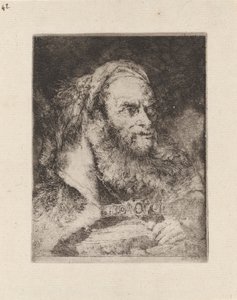 Egy keleti fej, egy könyv a kézben, a Raccolta di Teste-ből (Fejgyűjtemény) alkotó: Giovanni Domenico Tiepolo