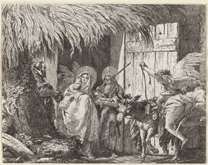 József és Mária indulni készülnek alkotó: Giovanni Domenico Tiepolo
