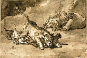 Oroszlán, oroszlánhölgy és kölykei alkotó: Giovanni Domenico Tiepolo