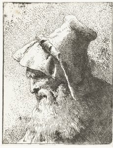 Férfi szakállal és kalappal Fejgyűjtemény (sorozat címe) Raccolta di Teste (sorozat címe) alkotó: Giovanni Domenico Tiepolo