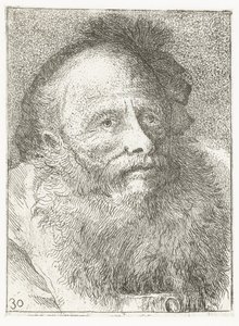 Férfi szakállal és tollas fejfedővel Fejgyűjtemény (sorozat címe) Raccolta di Teste (sorozat címe) alkotó: Giovanni Domenico Tiepolo