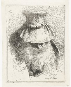 Férfi lehajtott fejjel és nagy kalappal Fejgyűjtemény (sorozat címe) Raccolta di Teste (sorozat címe) alkotó: Giovanni Domenico Tiepolo