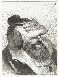 Férfi felhajtott kalappal Fejgyűjtemény (sorozat címe) Raccolta di Teste (sorozat címe) alkotó: Giovanni Domenico Tiepolo