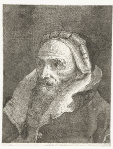 Férfi magasra hajtott köpenygallérral Fejgyűjtemény (sorozat címe) Raccolta di Teste (sorozat címe) alkotó: Giovanni Domenico Tiepolo