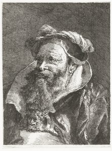 Férfi szatír fej a csat Fejgyűjtemény (sorozat címe) Raccolta di Teste (sorozat címe) alkotó: Giovanni Domenico Tiepolo