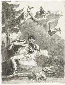 Mercurius megjelenik Aeneas álmában alkotó: Giovanni Domenico Tiepolo