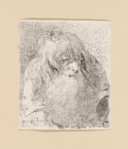 Szakállas és hosszú hajú öregember, a Raccolta di Teste-ből (Fejgyűjtemény) alkotó: Giovanni Domenico Tiepolo