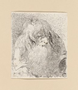 Szakállas, hosszú hajú öregember, a Raccolta di Teste (Fejgyűjtemény) című sorozatból alkotó: Giovanni Domenico Tiepolo